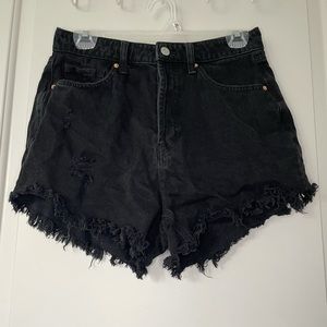 American Eagle black denim shorts size 8